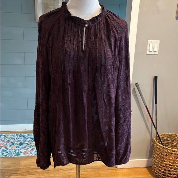 J. Jill Tops - J. Jill Elegant Lace Women's Top in Deep Purple